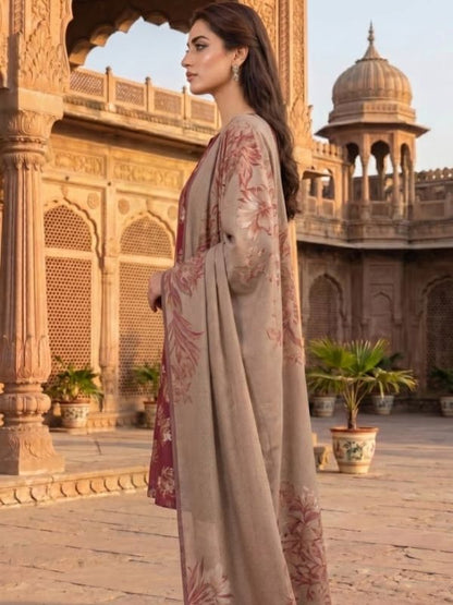 Crimson Flora Digital Printed Lawn 3-Piece Unstitched Suit | Binteazam
