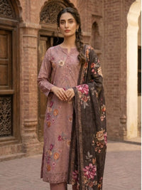 Binteazam Rose Dust Lawn 3-Piece Unstitched | Digital Print