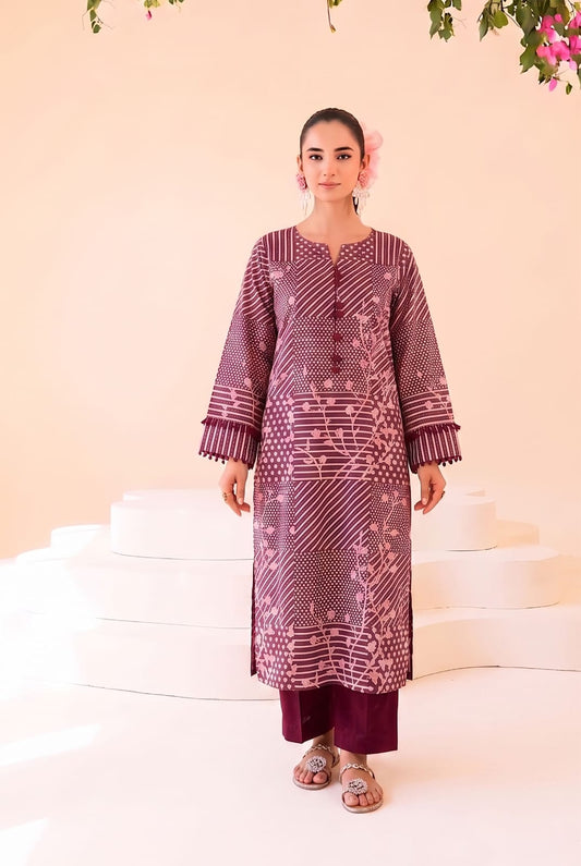 Digital Printed Lawn 2-Piece Unstitched Suit | Binteazam BAA-05005