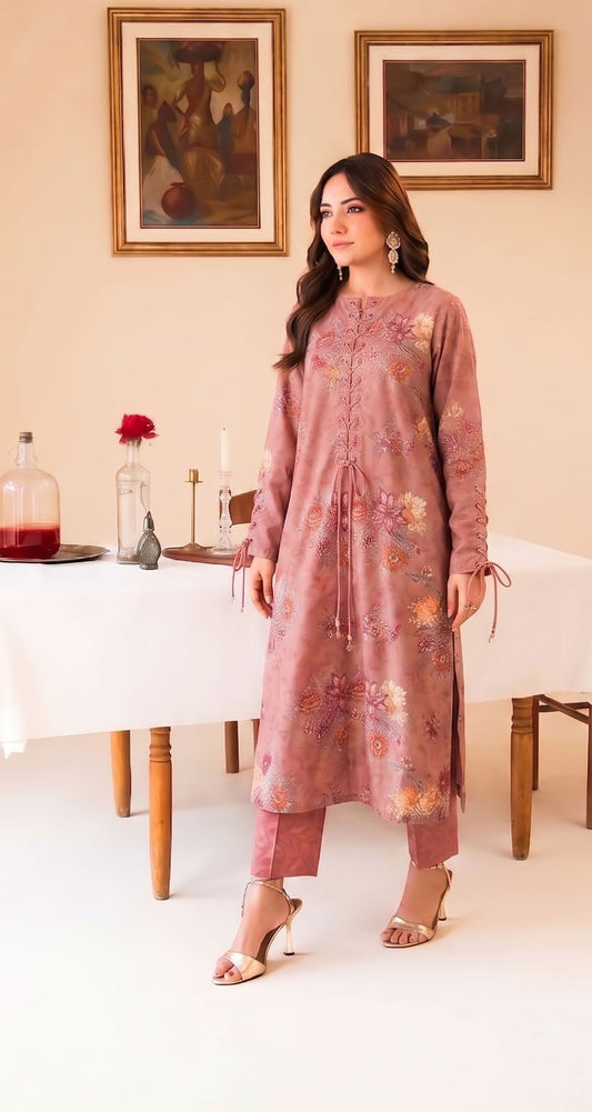 Digital Printed Lawn 2-Piece Unstitched Suit | Binteazam BAA-05007