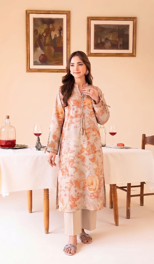 Digital Printed Lawn 2-Piece Unstitched Suit | Binteazam BAA-05006