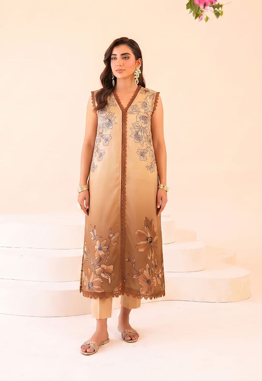 Digital Printed Lawn 2-Piece Unstitched Suit | Binteazam BAA-05004