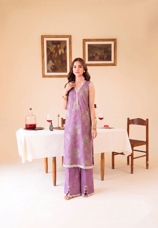 Digital Printed Lawn 2-Piece Unstitched Suit | Binteazam BAA-05009