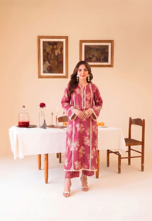 Digital Printed Lawn 2-Piece Unstitched Suit | Binteazam BAA-05003