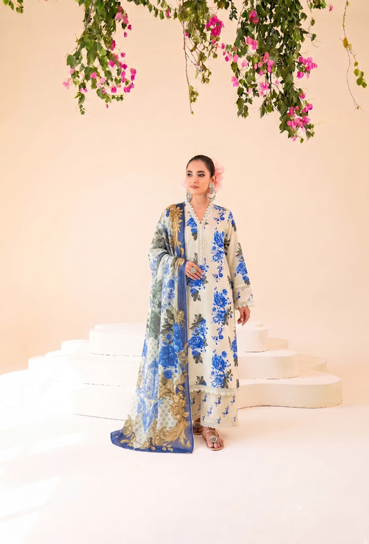 Binteazam Lawn 3-Piece Unstitched | Digital Print BAA-05002