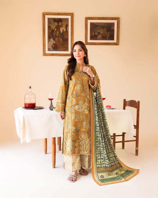 Binteazam Lawn 3-Piece Unstitched | Digital Print BAA-05001