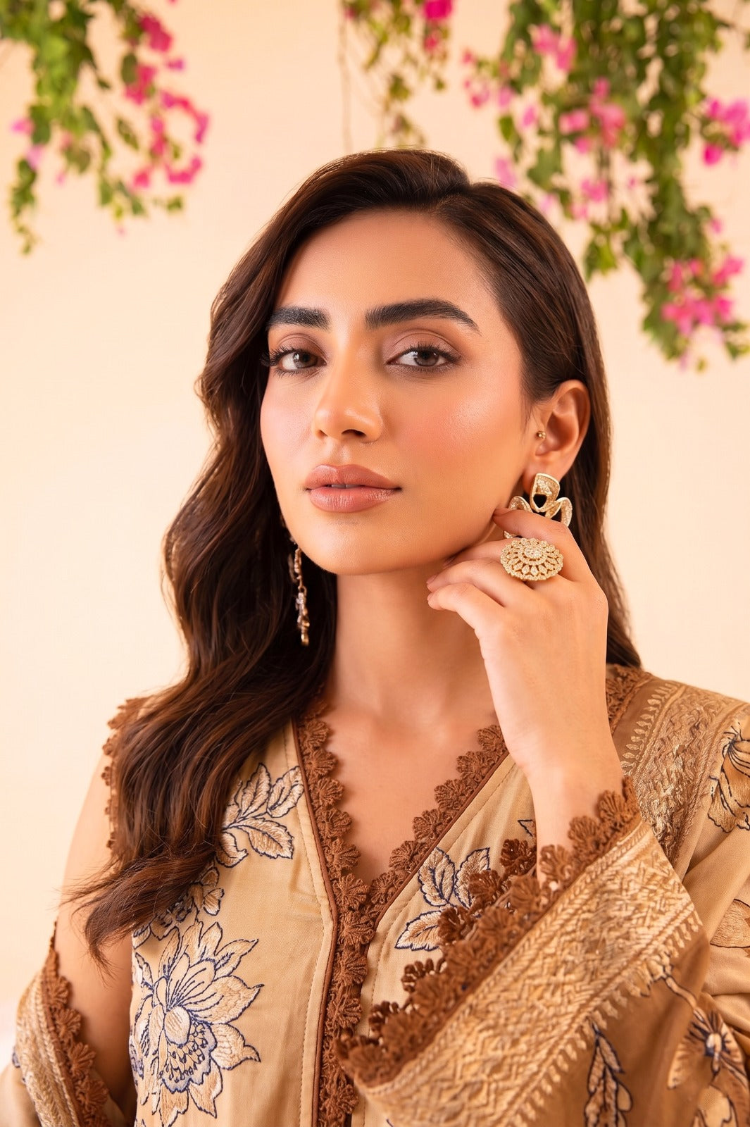 Binteazam Camel Lily Lawn 3-Piece Unstitched | Digital Print BAA-05004